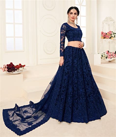 royal blue lehenga bridal.